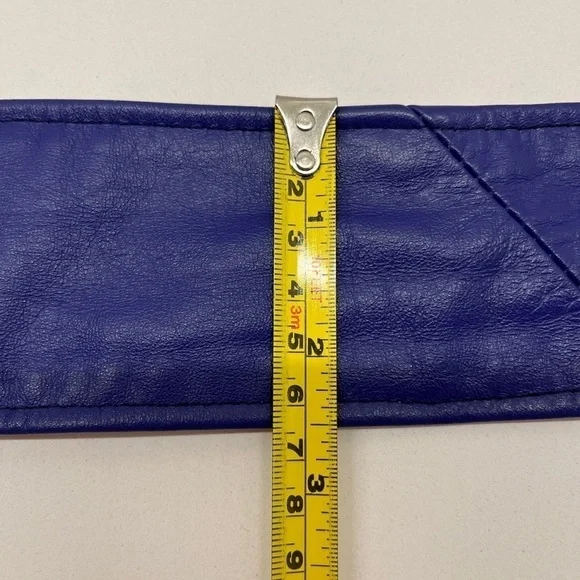 URBAN RENEWAL Faux Leather Purple Adjustable Belt Round Buckle Retro 80's Look - Picture 9 of 11